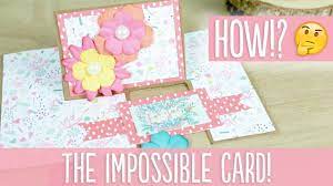 Choose your own color scheme, background and font combination that perfectly translate your card's theme or purpose. 2018 Video Tutorial How To Make An Impossible Card Quick And Cool Card The Craft Blog Card Tutorial Card Making Cool Cards
