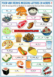 A food that was cooked in an oven, often resulting in a crispy outer coating. Food And Drinks Esl Missing Letters In Words Worksheets Exercise For Kids Worksheets For Kids Flashcards For Kids