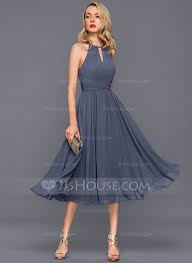 Us 107 00 A Line Scoop Neck Knee Length Chiffon Cocktail Dress With Ruffle Jj S House Cocktail Dress Classy Chiffon Cocktail Dress Summer Cocktail Dress