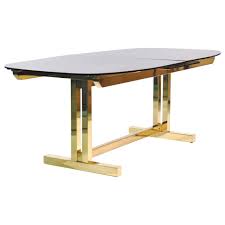 Smoked Glass Extendable Brass Dining Table 1stdibs Com Brass Dining Table Vintage Dining Room Table Modern Dining Room Tables