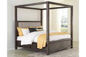 Platform metal bed metal bed frame for bedromm, white, full size. Dellbeck Queen Canopy Bed With 4 Storage Drawers Ashley Furniture Homestore