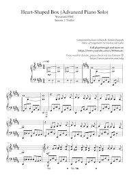 Dry flower card is optional. Heart Shaped Box Advanced Piano Solo Sheet Music For Piano Solo Musescore Com