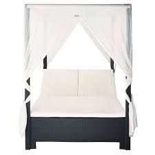 Himmelbett Fur Den Garten Aus Kunstharzgeflecht 150x210 Schwarz Himmelbett Bett Ideen Bett