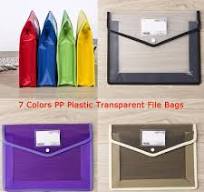 7 Pcs A4 File Pocket Thickened 7 Colors PP Plastic Transparent File Bag