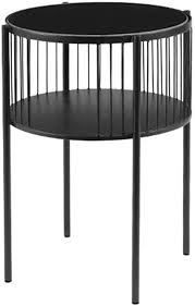 Bedside tables & bedside cabinets. Dfvv Small Round Glass Sofa Side Table Metal Nightstand With Storage Shelf Rustic Chic Look Gold Black Metal Side Table Sofa Side Table Metal Nightstand