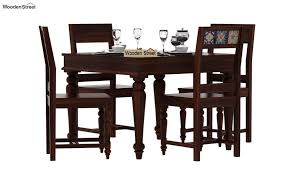 Most relevant most popular alphabetical price: Buy Boho 4 Seater Dining Table Set Walnut Finish Online In India Wooden Street