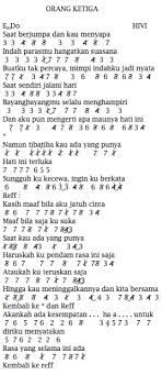Not Angka Lagu Batak Orang Ketiga Lagubatak99