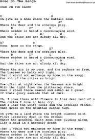 Oh Give Me A Home Where The Buffalo Roam Home On The Range Song Song Home On The Range With Lyrics For Vocal Performance And Children Songs Lyrics Easy Ukulele Songs Ukulele Chords Songs