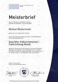 Januar in kraft trat, wurde diese für zulassungsfreie berufe abgeschafft. Ihk Meisterbriefe Online Kaufen In Nur Zwei Minuten Als Hochauflosendes Pdf Zum Download Und Ausdrucken Professionelle Mei Meisterbrief Bescheinigung Urkunde