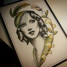 1920 Girl 1920s 1920style Tattoo Idea Girl Drawing Draw Drawings Art Tattoos