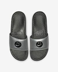 Black And Gold Nike Slides Toddler Ad Ebay Nike Benassi Jdi Print Smiley Face Slides Sandals 631261 020 Mens 10 Silver Men Slides Nike Benassi Black Nikes