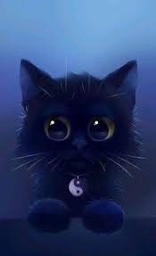 The cat characters are super fun and witty. Anime Black Kawaii Cat Cute Kawaii Animals Cute Animal Drawings Cute Cats