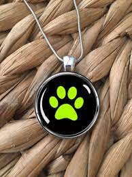 Chat Noir Pawprint Adrien Agreste Glass Pendant Necklace Etsy Anime Jewelry Ladybug Jewelry Miraculous Ladybug Movie