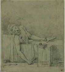 la muerte de Marat ( Estudio ) de Jacques Louis David (1748-1800, France) |  Grabados De Calidad Del Museo Jacques Louis David | WahooArt.com
