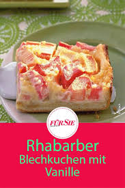 Rhabarber Blechkuchen Mit Vanillepudding Kuchen Blechkuchen Und Kuchen Und Torten Rezepte