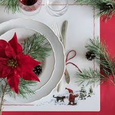 Vinter 2020 Place Mat Santa Claus Pattern White Red Ikea In 2020 Placemats Christmas Flowers Poinsettia