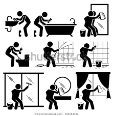 Bathroom Mirror Clipart Black And White Man Cleaning Bathroom Toilet Windows Mirror Stock Vector Royalty Free 390163402 Occupational Health And Safety Bathroom Cleaning Bathroom Toilets