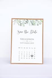 Save The Date Cards With Calendar Sheet Eucalyptus Love In 2021 Backyard Wedding Invitations Save The Date Cards Save The Date Invitations