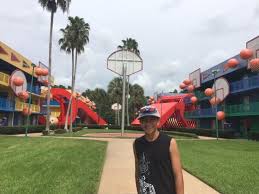 The main surfboard bay pool behind stadium hall and grand slam pool, shaped like a baseball diamond, in front of the home run section. Basketball Section Of All Star Sports Resort Picture Of Disney S All Star Sports Resort Orlando Tripadvisor