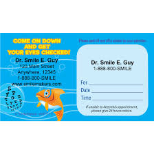 Custom Fish Eye Chart Sticker Appointment Cards