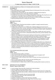 building manager resume samples