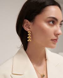 Avra Gold Drop Earrings by Ottoman Hands