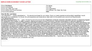 Home Economist Cover Letter
