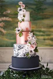 Black And Blue Wedding Cake Love Style Life Wedluxe Magazine Wedding Cakes With Flowers Navy Blue Wedding Cakes Black Wedding Cakes