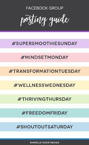 Health Fitness Coach Facebook Or Social Media Hashtag Posting Guide Engage With Social Media Challenges Social Media Posting Schedule Health Coach Business