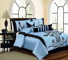 Black And Blue Bedding Sets Queen Light Blue Black Comforter Set Flocking Bed In A Bag Queen Size Bedding Amazon Best Buy Comforter Sets Black Comforter Sets Bedding Sets