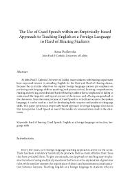 Pdf Cued Speech As An Empirically Based Approach To