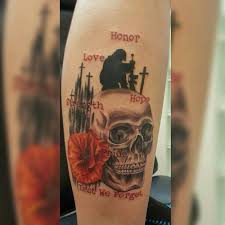 Poppy tattoo lest we forget. Mysterious Poppy Tattoo Skull On Various Body Areas Flowertattooideas Com