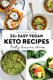 22 Vegan Keto Recipes Easy Dinner Ideas Recipe In 2021 Vegan Keto Recipes Best Healthy Dinner Recipes Meatless Meals Healthy