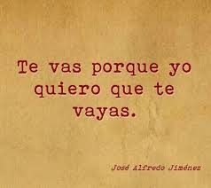 Te Vas Porque Yo Quiero Que Te Vayas Frases Frases De Canciones Romanticas Frases De Canciones Citas Celebres De Canciones