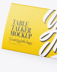 Table Talker Mockup In Stationery Mockups On Yellow Images Object Mockups