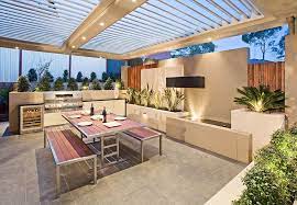 Pergola Covers Modern Outdoor Kitchen Outdoor Entertaining Area Backyard Spaces