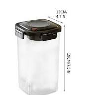 Vacuum Sealed Grain Storage Jar | 650ml/1300ml/1800ml | Airtight Food  Container | Pressurized Venting System | One-Button Opening | Transparent  PET ...