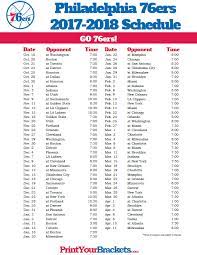 Make sure you check our printable schedule for all the 76ers games for the new season. 2017 2018 Philadelphia 76ers Schedule Philadelphia 76ers Detroit Pistons Basketball Schedule