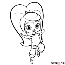Shimmer and shine coloring pages mermaid. How To Draw Leah Shimmer And Shine Sketchok Easy Drawing Guides