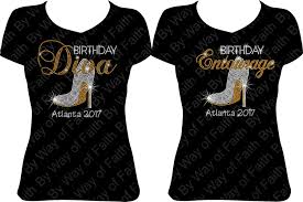 50th Birthday Squad T Shirts Group Buy Birthday Diva And Entourage With Heel And Etsy Birthday Squad Shirts 50th Birthday Shirts Girls Trip Shirts