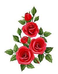 Branch Of Red Roses Vector Illustration Red Roses Flower Clipart Flower Printable