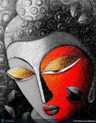 Black And Red Paintings Easy Black Ii In Painting By Dhananjay Mukherjee Buddha Painting Canvas Easy Canvas Painting Buddha Painting