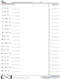 Value Place Value Worksheets Free Commoncoresheets