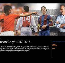 Johan cruyff matches and goals scored. Johan Cruyff Ist Tot Fussballidol Im Alter Von 68 Jahren Gestorben Welt