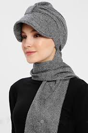 Vera Bonnet Ready Turban Alya Neck Collared Bonnet Plaid Knitwear Scarf Hat  Neck Covering Hijab Women's Bonnet- Trendyol