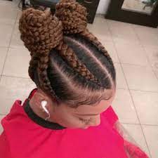 Braided Buns And Short Natural Hairstyles Braided Hairstyles Hair Styles Braids With Curls