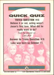 Take this quiz to see just how much you actually remember. Coleccionismo Cromos Cromos Sueltos Quick Quiz 35 Beverly Hills 90210 Topps 1991 Trading Card