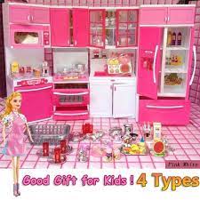 Gilobaby kitchen pretend play toys cookware playset, kitchen accessories cooking pots and pans set, cutting food vegetable, fruit and seafood toys for toddlers boys girls. Deluxe Doll Size Kitchen Barbie Sized Dollhouse Furniture Mini Kids Kitchen Pretend Play Cooking Set Wish