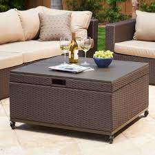 Fullerton wicker rectangle patio storage coffee table project 62 target. Newport Patio Storage Ottoman By Mission Hills Patio Storage Outdoor Furniture Cushions Outdoor Coffee Tables