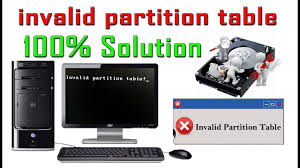 How To Fix Invalid Partition Table Youtube